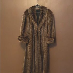 Raccoon Fur Full Length Coat